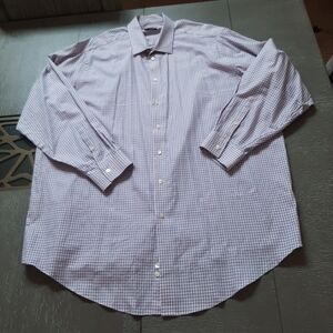 Elegant 100% Cotton Kenneth Cole Men's Lavender Checkered Dress Shirt